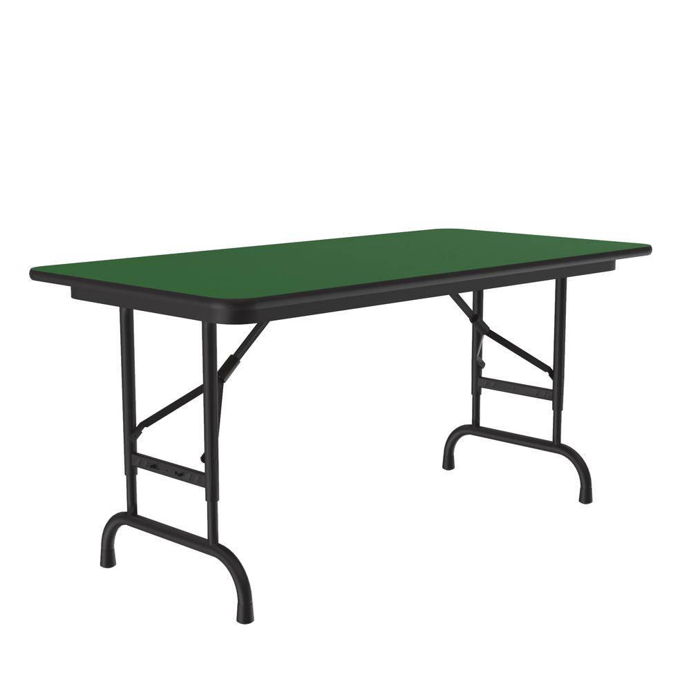 Adjustable Height High Pressure Top Folding Table, 24x48", RECTANGULAR, GREEN BLACK. Picture 4