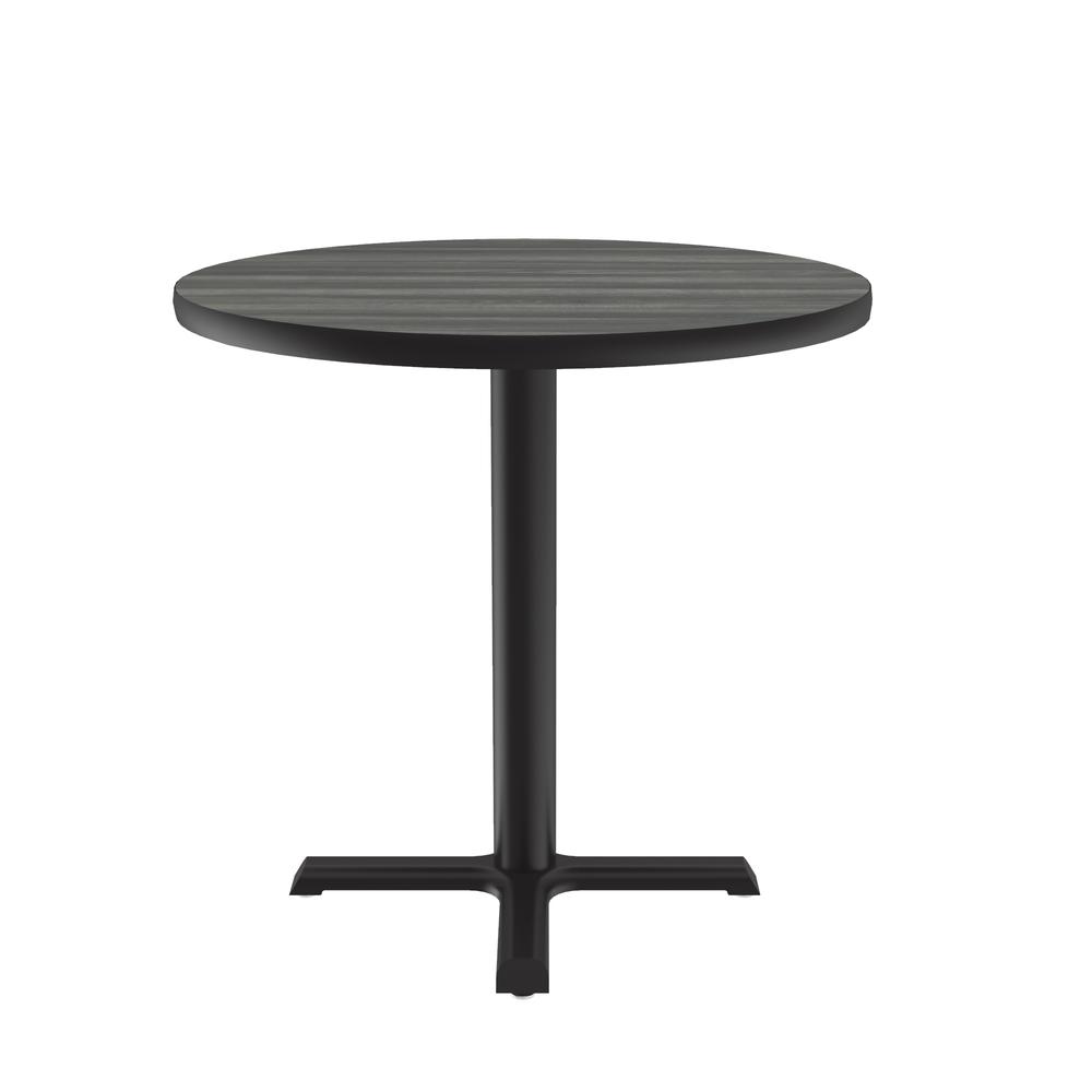 Table Height Deluxe High-Pressure Café and Breakroom Table 42x42" ROUND NEW ENGLAND DRIFTWOOD, BLACK. Picture 5