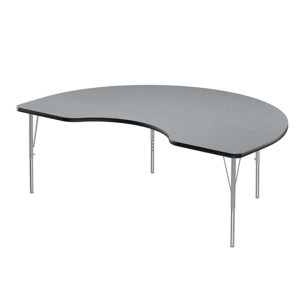 Commercial Laminate Top Activity Tables, 48x72", KIDNEY, GRAY GRANITE, SILVER MIST. Picture 1