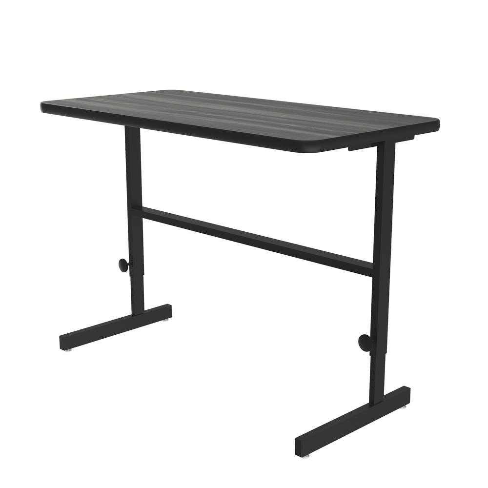Deluxe High-Pressure Laminate Top Adjustable Standing  Height Work Station 24x48", RECTANGULAR, NEW ENGLAND DRIFTWOOD BLACK. Picture 2