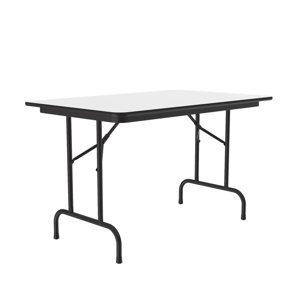 Deluxe High Pressure Top Folding Table 30x48" RECTANGULAR WHITE, BLACK. Picture 1