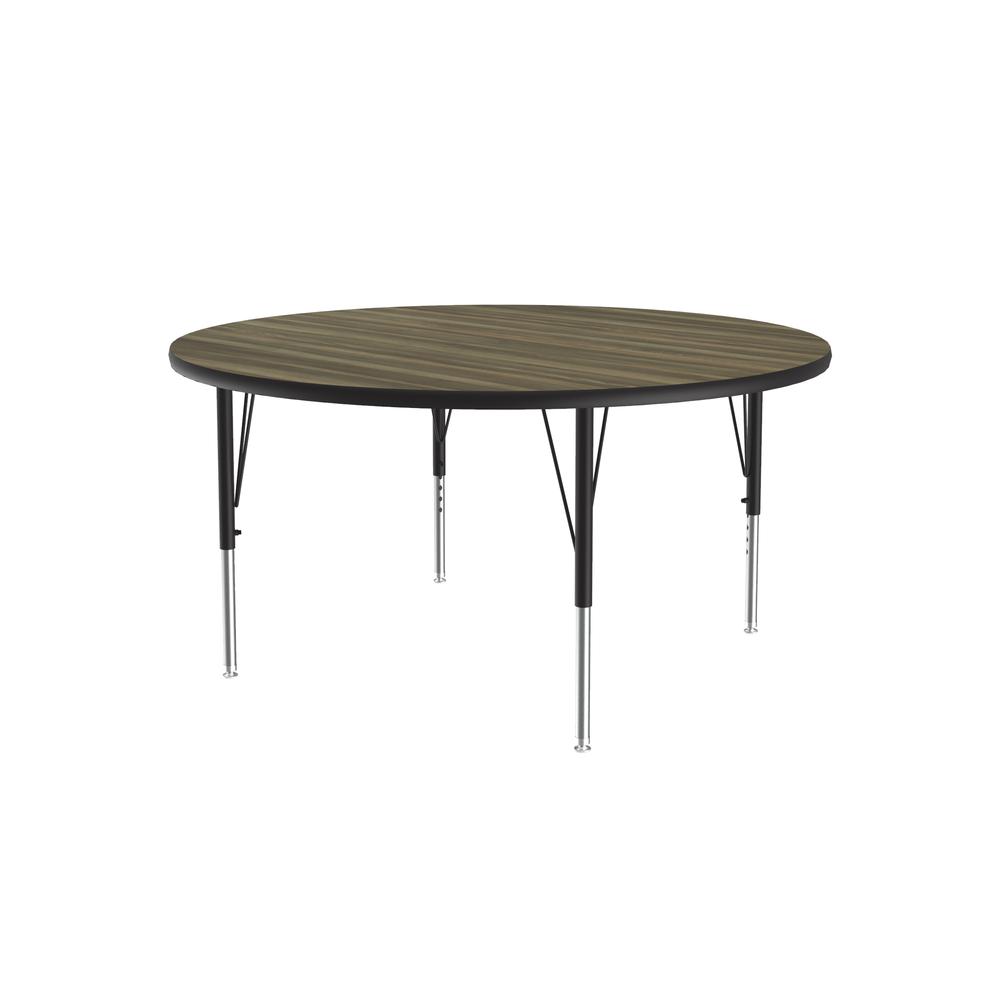 Deluxe High-Pressure Top Activity Tables 42x42", ROUND COLONIAL HICKORY, BLACK/CHROME. Picture 7