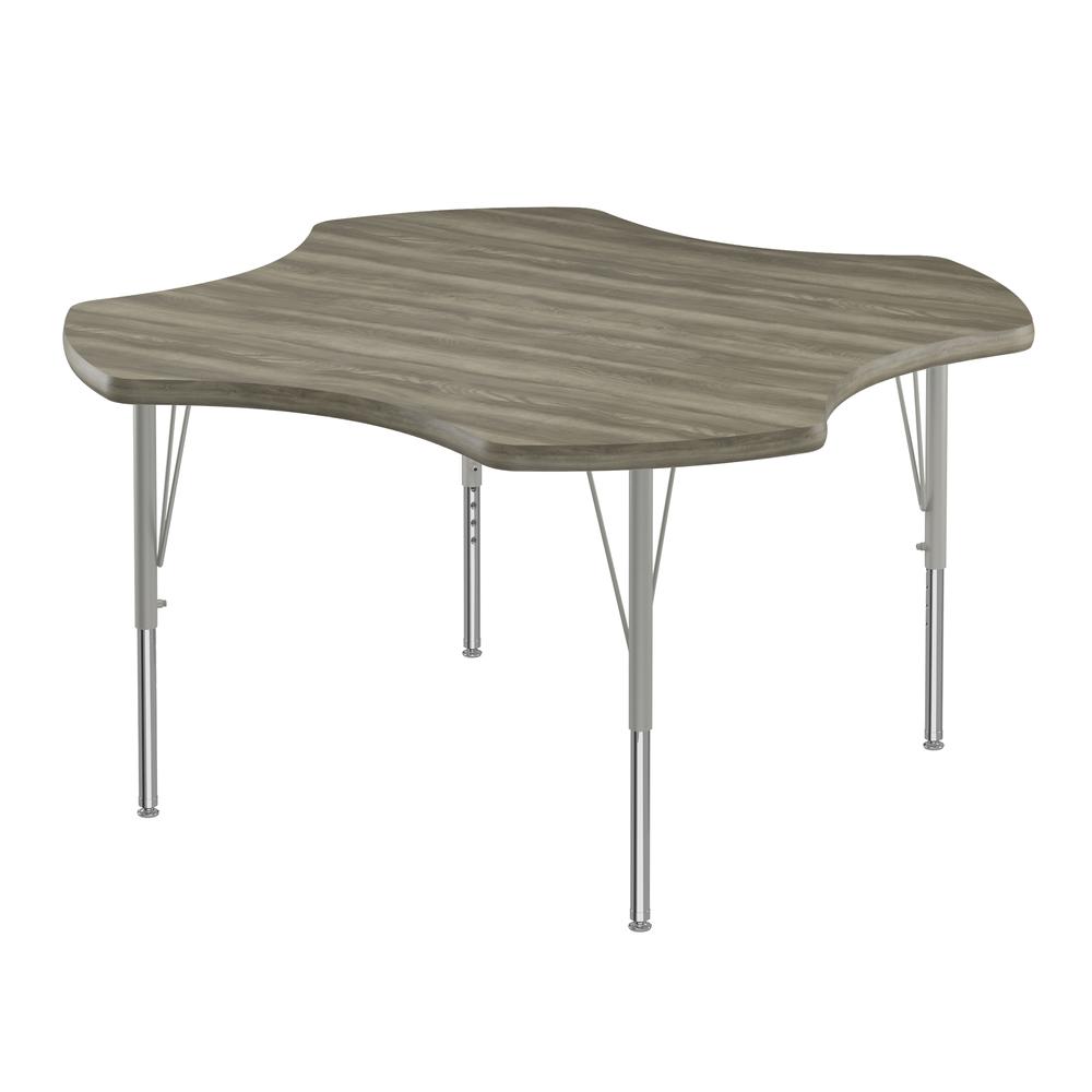 Deluxe High-Pressure Top Activity Tables, 48x48" CLOVER NEW ENGLAND DRIFTWOOD SILVER MIST. Picture 2