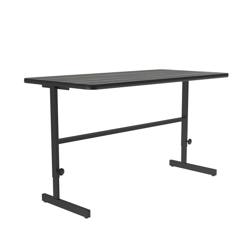 Deluxe High-Pressure Laminate Top Adjustable Standing  Height Work Station 30x60" RECTANGULAR, NEW ENGLAND DRIFTWOOD, BLACK. Picture 9