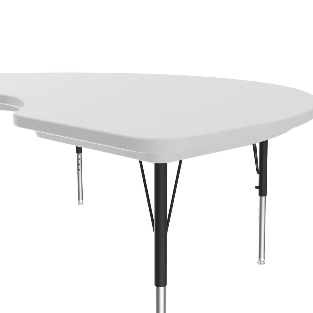 Commercial Blow-Molded Plastic Top Activity Tables 48x72" KIDNEY, GRAY GRANITE BLACK/CHROME. Picture 8