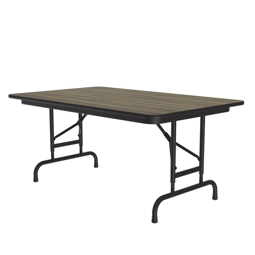 Adjustable Height High Pressure Top Folding Table 30x48", RECTANGULAR COLONIAL HICKORY, BLACK. Picture 5