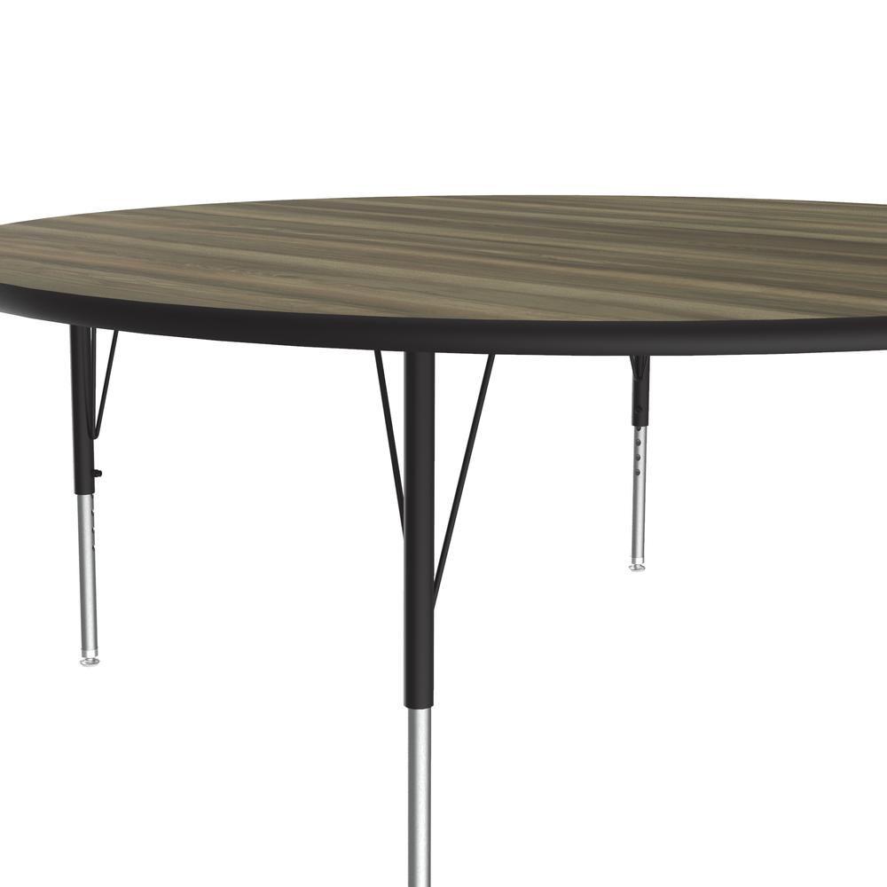 Deluxe High-Pressure Top Activity Tables 60x60", ROUND COLONIAL HICKORY BLACK/CHROME. Picture 9