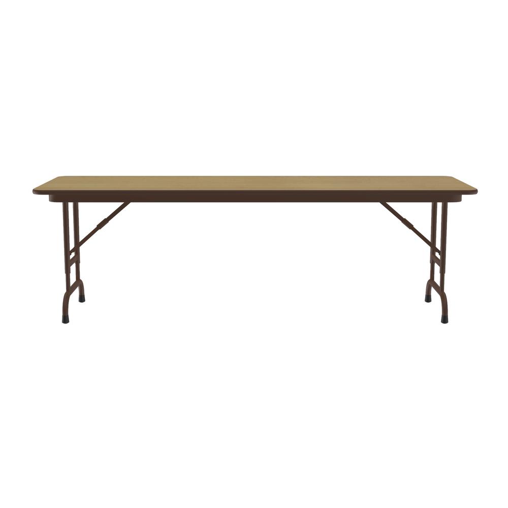 Adjustable Height High Pressure Top Folding Table 24x72" RECTANGULAR, FUSION MAPLE, BROWN. Picture 1