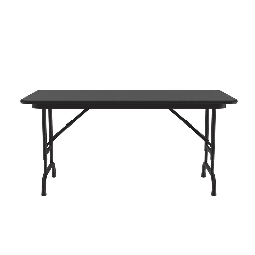 Adjustable Height Econoline Melamine Top Folding Table, 24x48", RECTANGULAR, BLACK GRANITE, BLACK. Picture 3