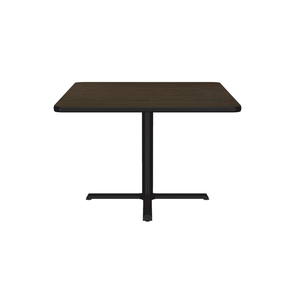 Table Height Deluxe High-Pressure Café and Breakroom Table 42x42", SQUARE WALNUT BLACK. Picture 9