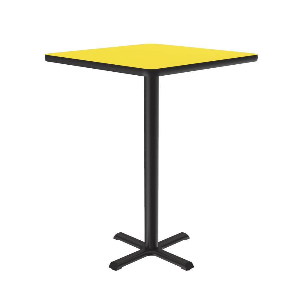 Bar Stool/Standing Height Deluxe High-Pressure Café and Breakroom Table, 30x30" SQUARE YELLOW BLACK. Picture 5