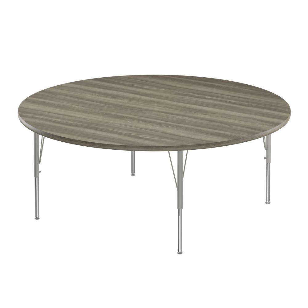 Deluxe High-Pressure Top Activity Tables, 60x60", ROUND, NEW ENGLAND DRIFTWOOD SILVER MIST. Picture 8