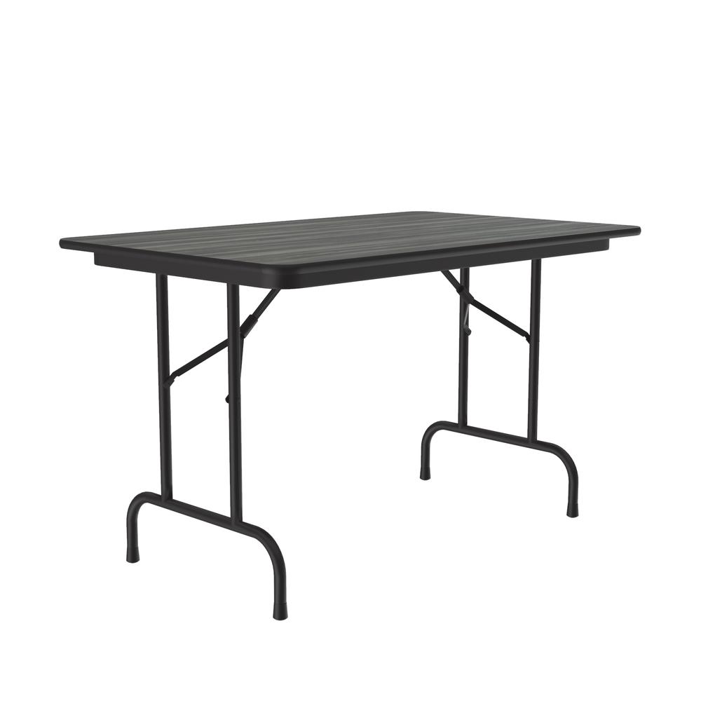 Deluxe High Pressure Top Folding Table 30x48", RECTANGULAR NEW ENGLAND DRIFTWOOD BLACK. Picture 8