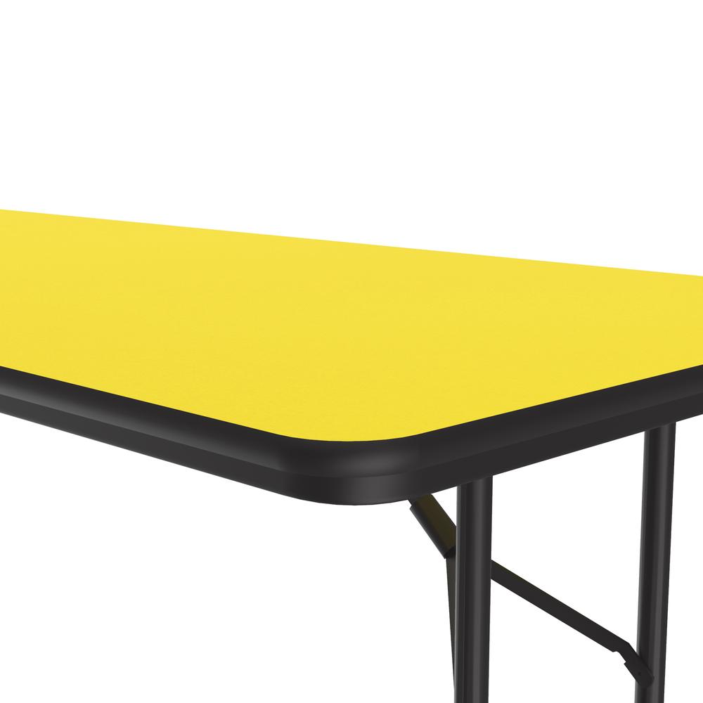 Adjustable Height High Pressure Top Folding Table, 30x96", RECTANGULAR YELLOW BLACK. Picture 3