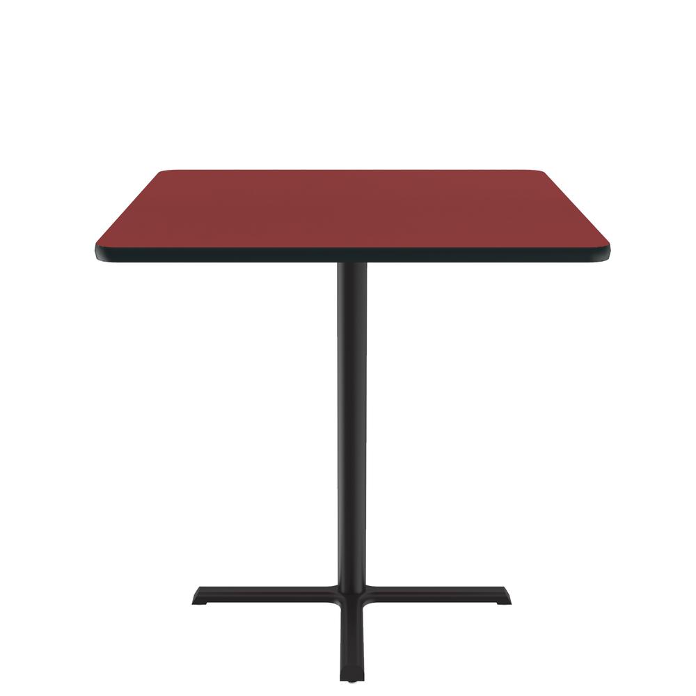 Bar Stool/Standing Height Deluxe High-Pressure Café and Breakroom Table 36x36" SQUARE, RED BLACK. Picture 5