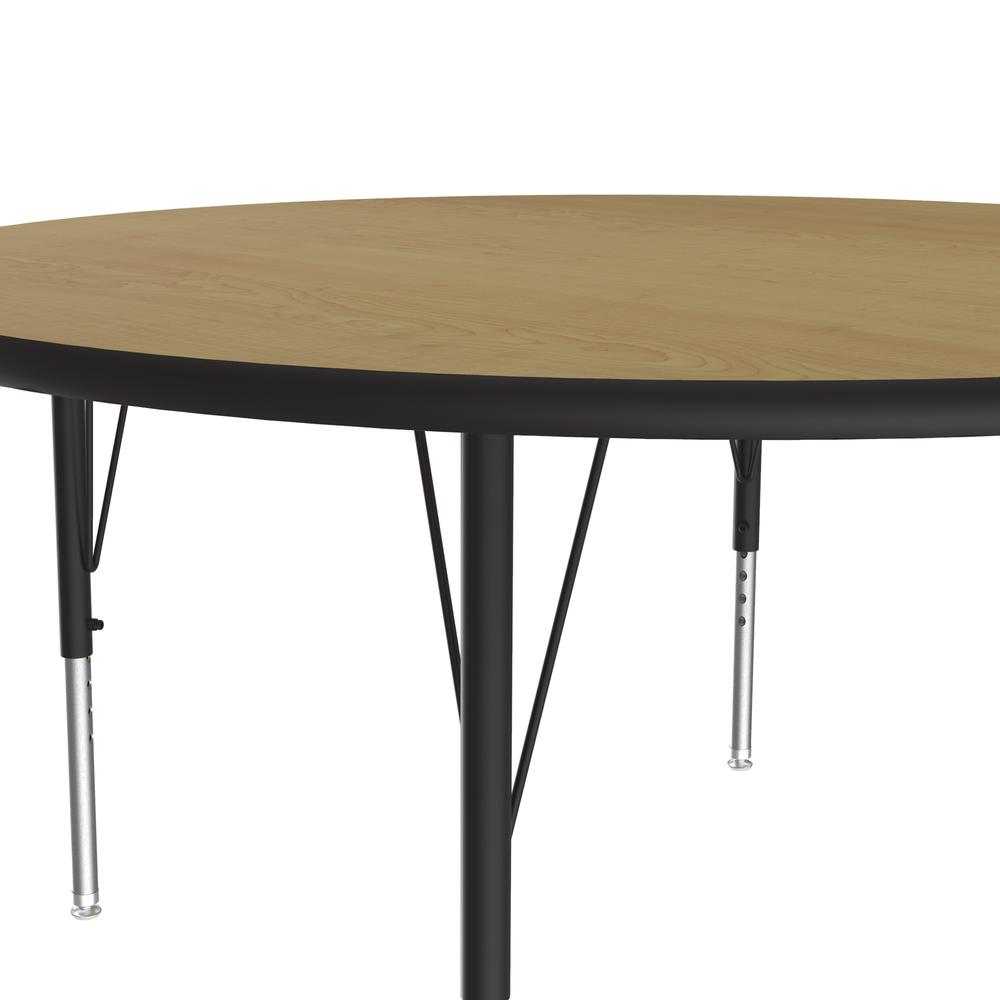 Deluxe High-Pressure Top Activity Tables, 42x42" ROUND, FUSION MAPLE BLACK/CHROME. Picture 2