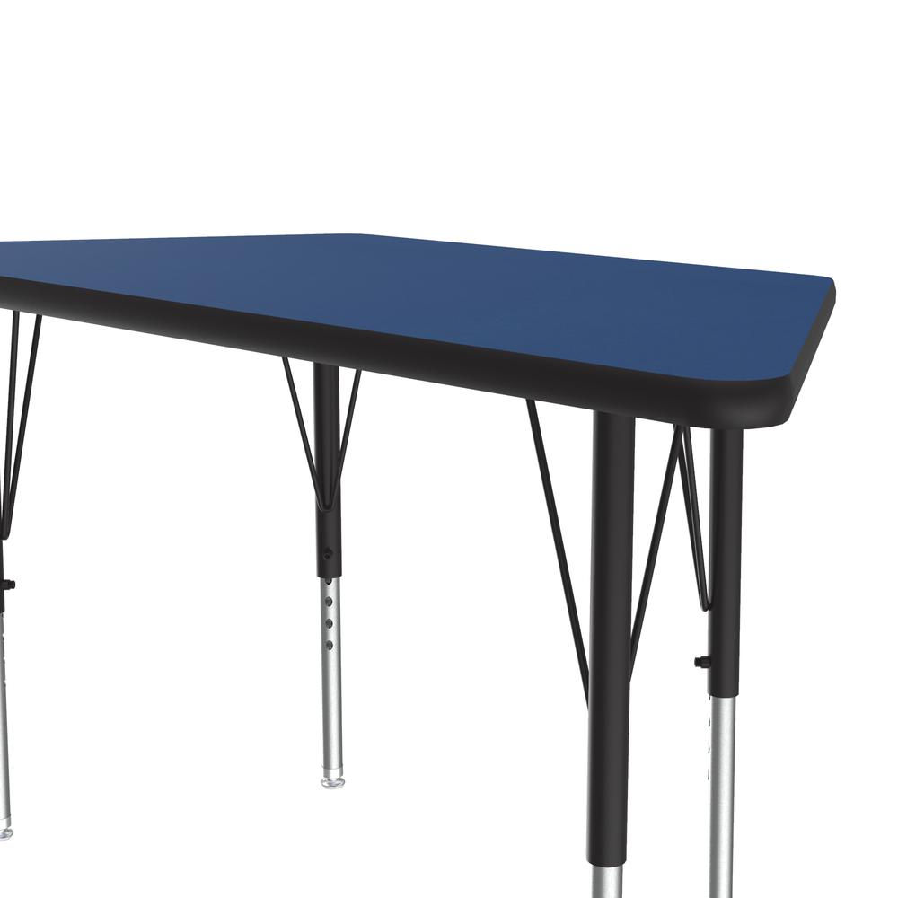 Deluxe High-Pressure Top Activity Tables 24x48" TRAPEZOID BLUE, BLACK/CHROME. Picture 2