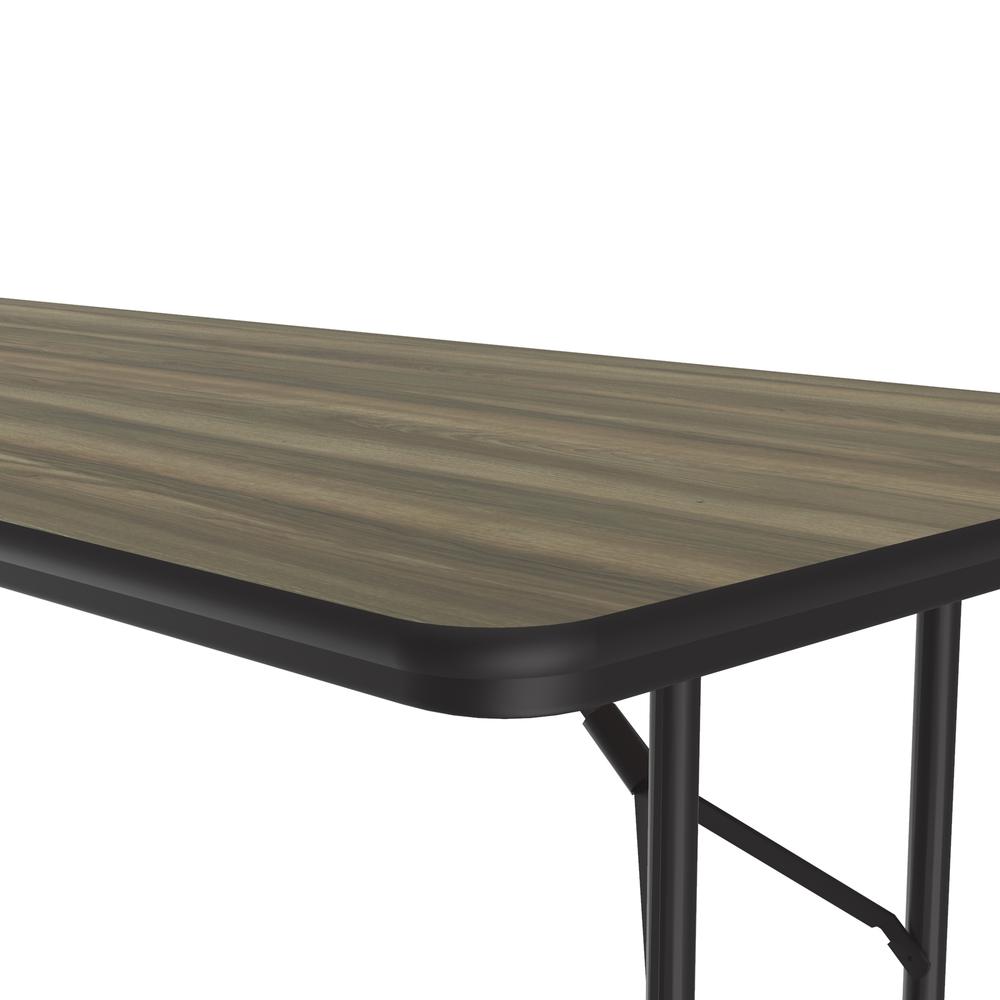 Adjustable Height High Pressure Top Folding Table 30x72", RECTANGULAR COLONIAL HICKORY BLACK. Picture 3