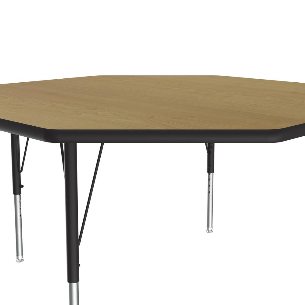 Deluxe High-Pressure Top Activity Tables, 48x48", OCTAGONAL FUSION MAPLE BLACK/CHROME. Picture 1