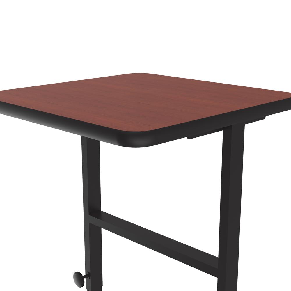 Deluxe High-Pressure Laminate Top Adjustable Standing  Height Work Station 20x24", RECTANGULAR CHERRY, BLACK. Picture 9