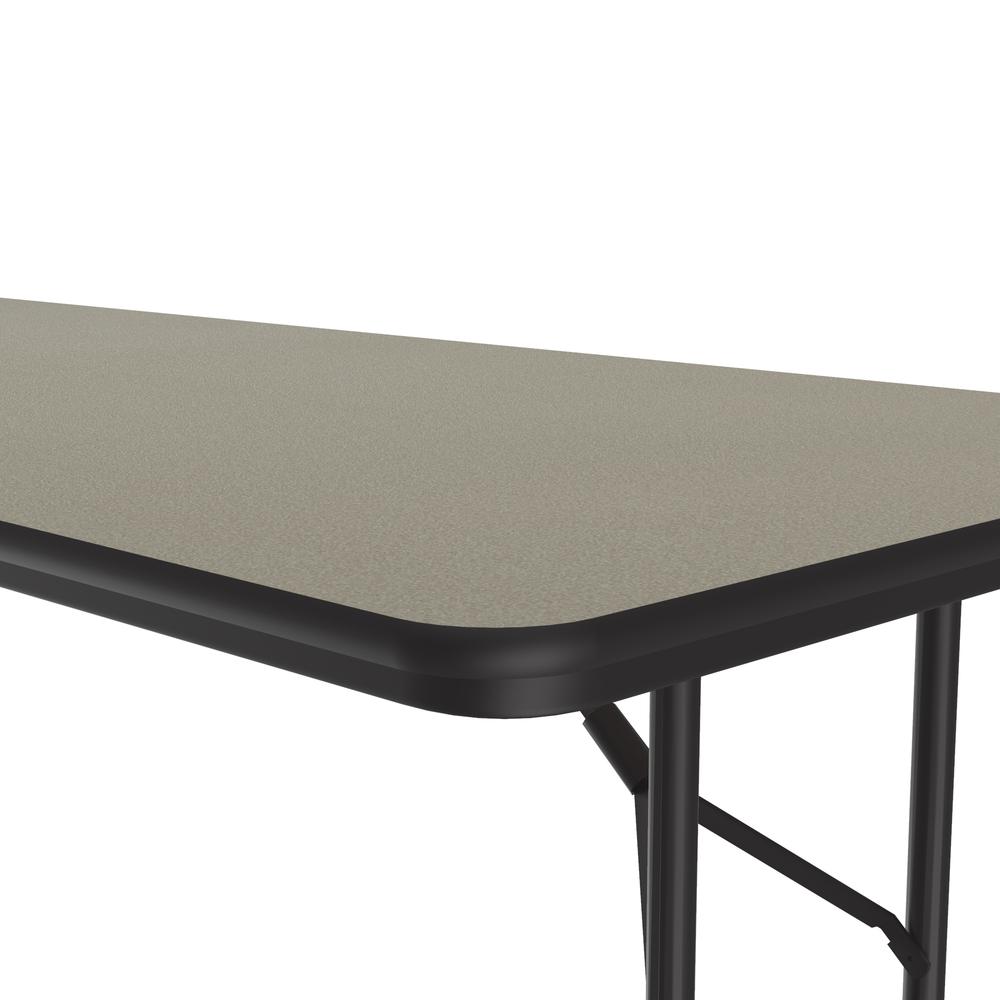 Adjustable Height High Pressure Top Folding Table, 30x60", RECTANGULAR, SAVANNAH SAND, BLACK. Picture 5