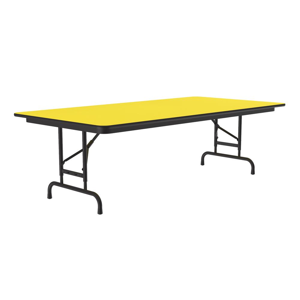 Adjustable Height High Pressure Top Folding Table 36x72", RECTANGULAR, YELLOW BLACK. Picture 1
