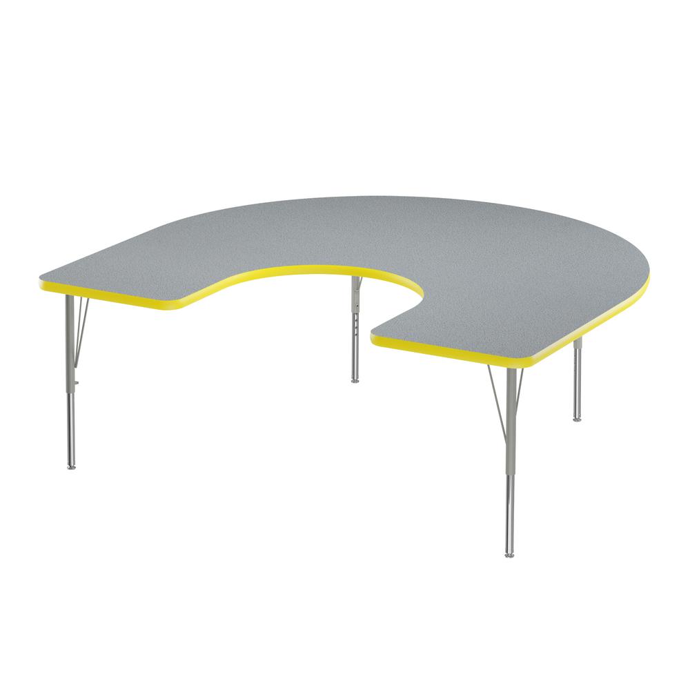 Deluxe High-Pressure Top Activity Tables, 60x66" HORSESHOE, GRAY GRANITE SILVER MIST. Picture 5