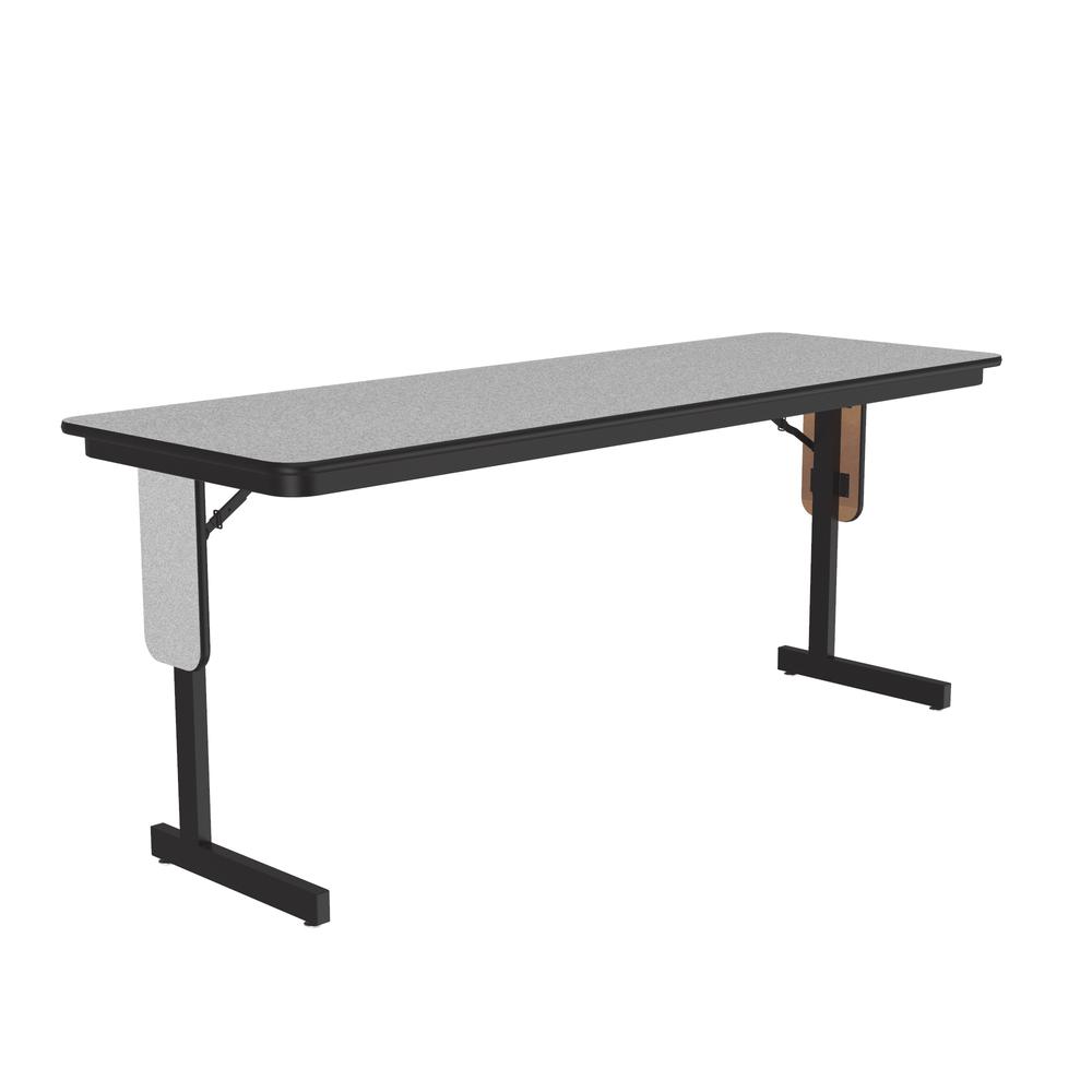 Commercial Laminate Folding Seminar Table with Panel Leg 24x72" RECTANGULAR, GRAY GRANITE, BLACK. Picture 7