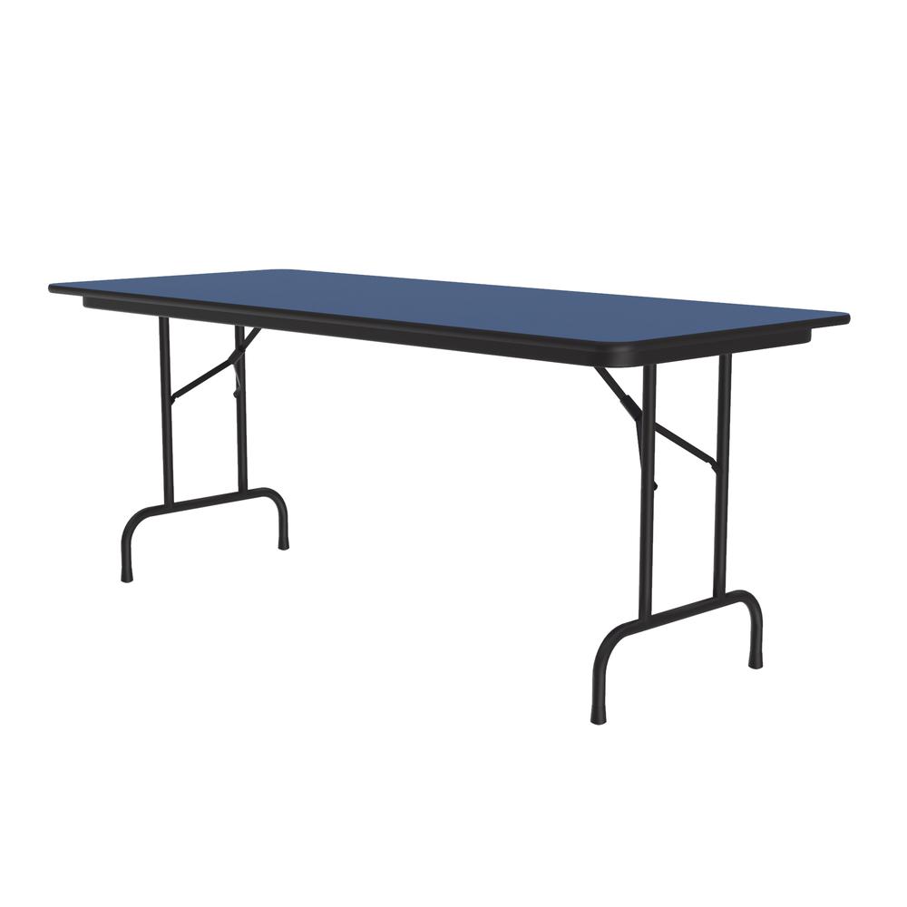 Deluxe High Pressure Top Folding Table 30x72", RECTANGULAR, BLUE, BLACK. Picture 3