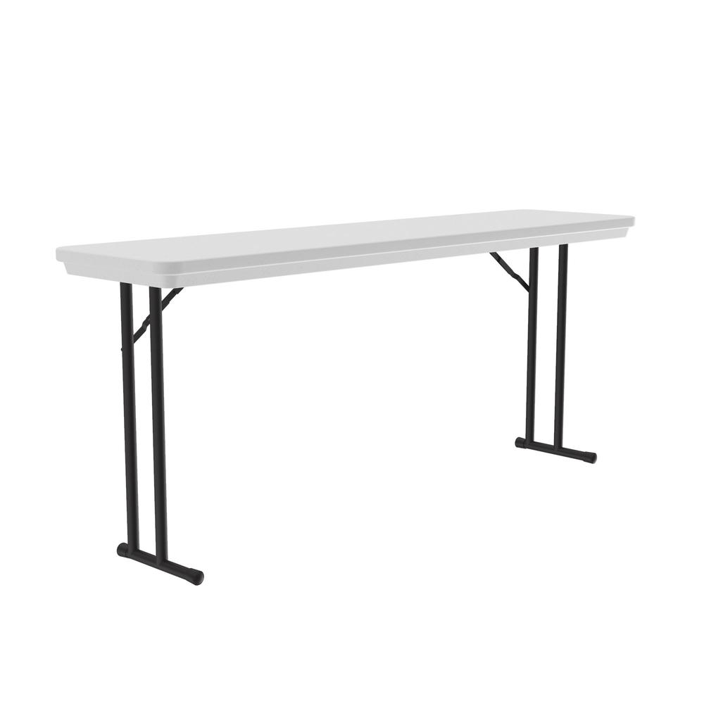 Correctional Facility Tamper-Resistant Commercial Blow-Molded Plastic Folding Tables, 18x72", RECTANGULAR, GRAY GRANITE, BLACK. Picture 8