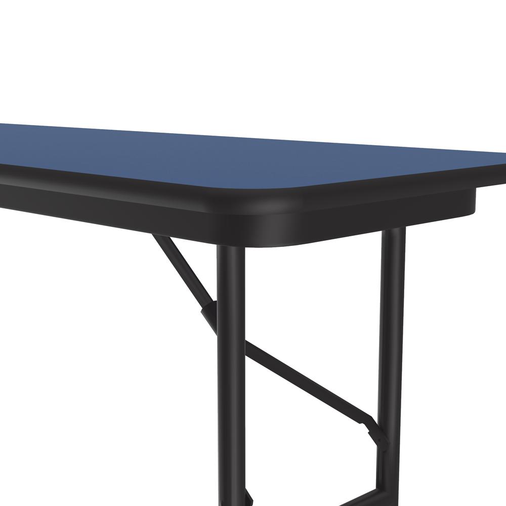 Deluxe High Pressure Top Folding Table, 18x48" RECTANGULAR BLUE, BLACK. Picture 4