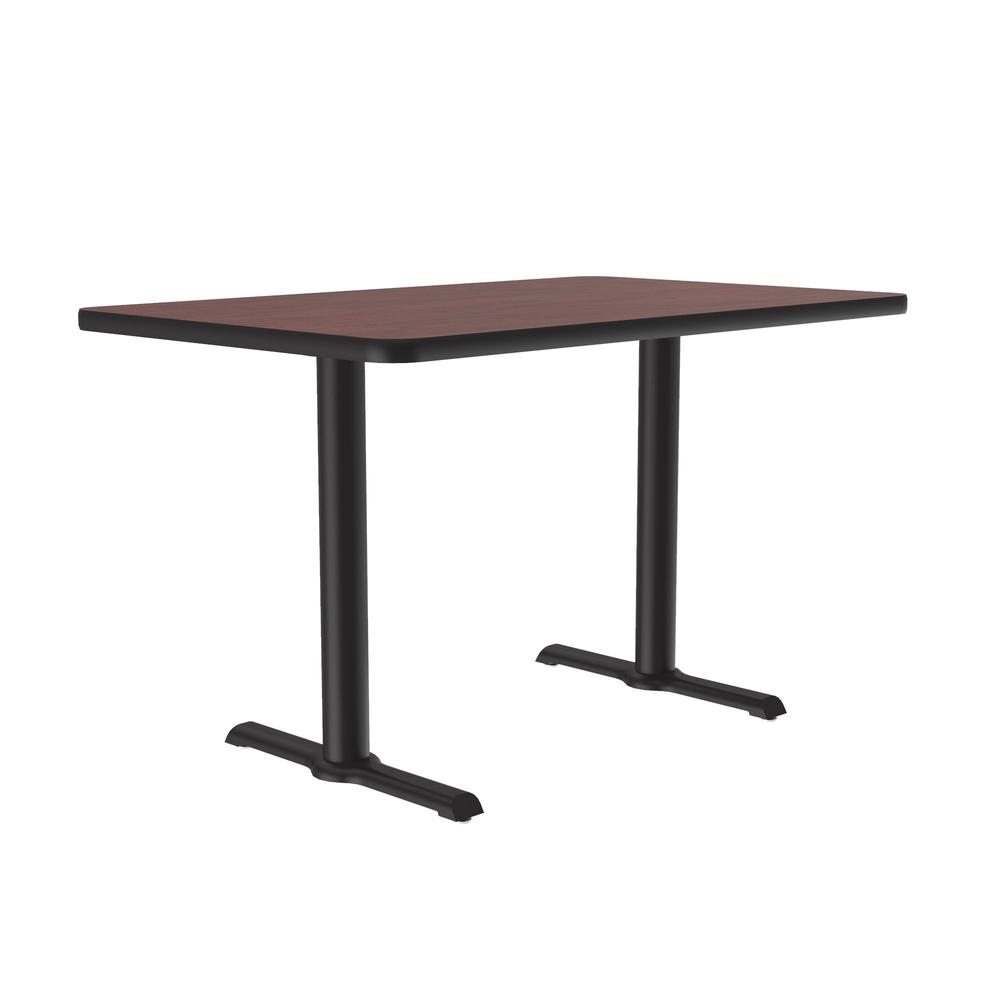 Table Height Deluxe High-Pressure Café and Breakroom Table 30x48" RECTANGULAR, MAHOGANY, BLACK. Picture 6