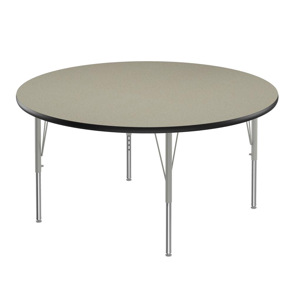 Deluxe High-Pressure Top Activity Tables 48x48", ROUND, SAVANNAH SAND, SILVER MIST. Picture 3