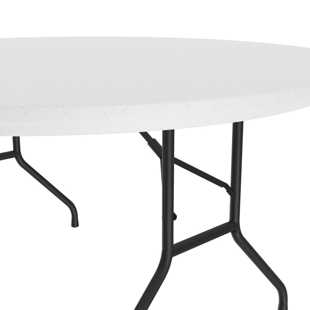 Commercial Blow-Molded Plastic Folding Table 60x60", ROUND, GRAY GRANITE BLACK. Picture 9