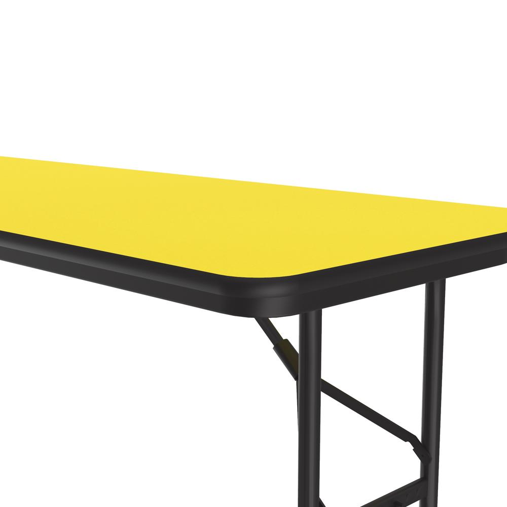 Adjustable Height High Pressure Top Folding Table, 24x72" RECTANGULAR YELLOW BLACK. Picture 4
