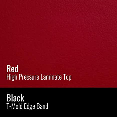 Deluxe High Pressure Collaborative Desk 41x23", WING RED, BLACK/CHROME. Picture 3