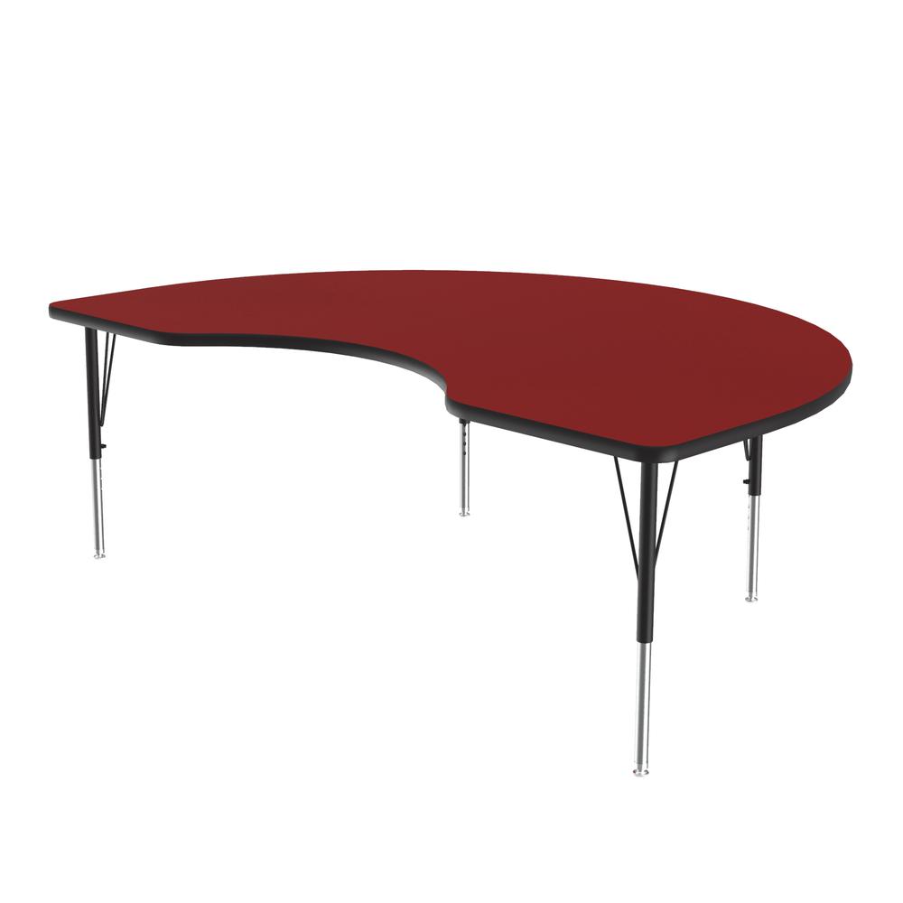 Deluxe High-Pressure Top Activity Tables 48x72" KIDNEY, RED, BLACK/CHROME. Picture 7