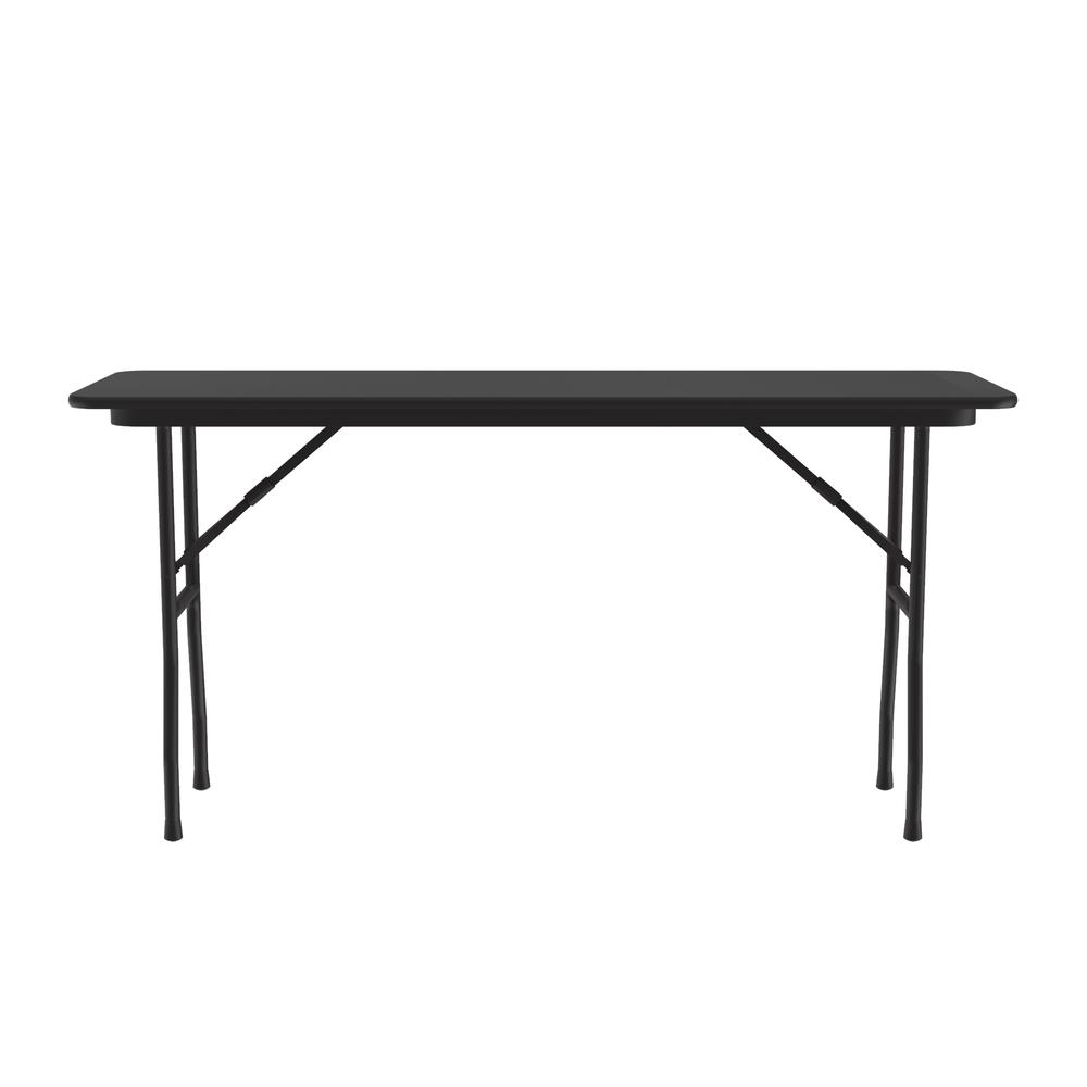 Thermal Fused Laminate Top Folding Table 18x60" RECTANGULAR, BLACK GRANITE, BLACK. Picture 5