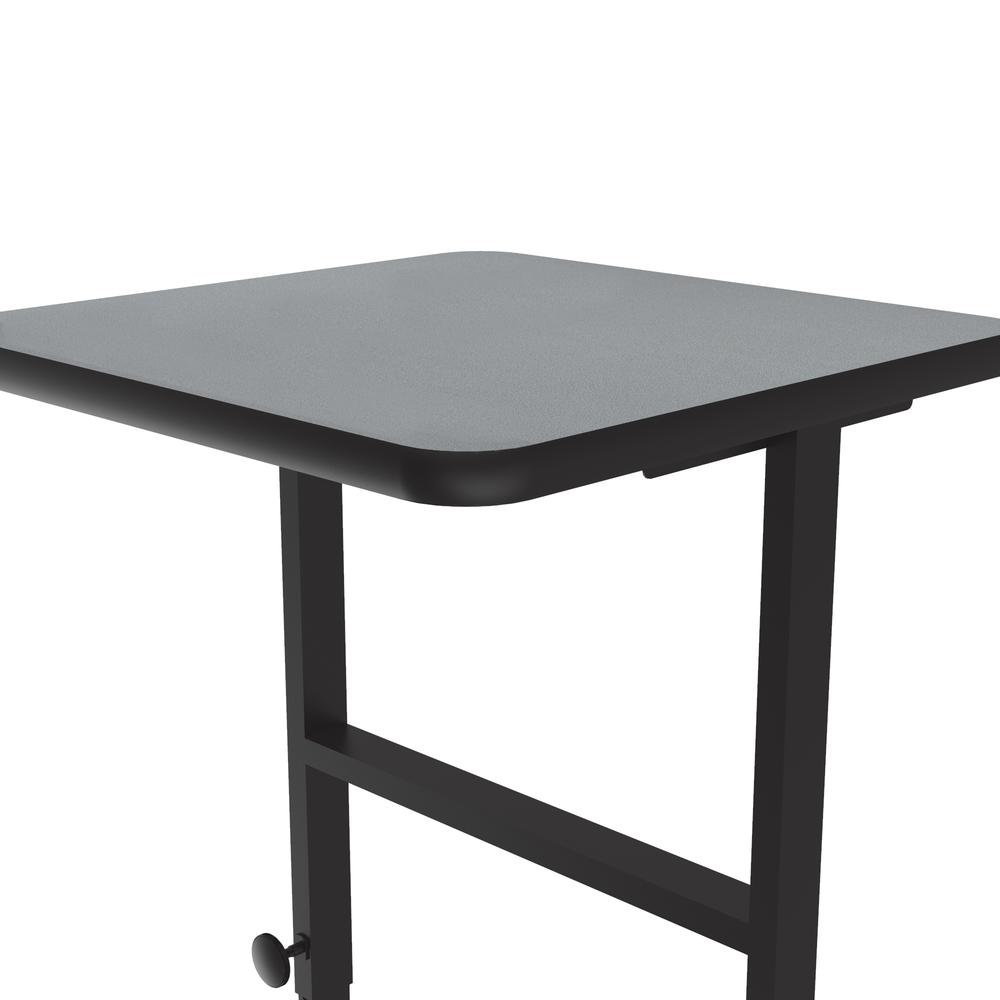 Deluxe High-Pressure Laminate Top Adjustable Standing  Height Work Station, 20x24", RECTANGULAR GRAY GRANITE BLACK. Picture 3