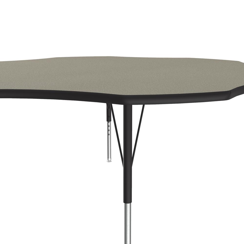Deluxe High-Pressure Top Activity Tables 60x60" FLOWER, SAVANNAH SAND, BLACK/CHROME. Picture 3