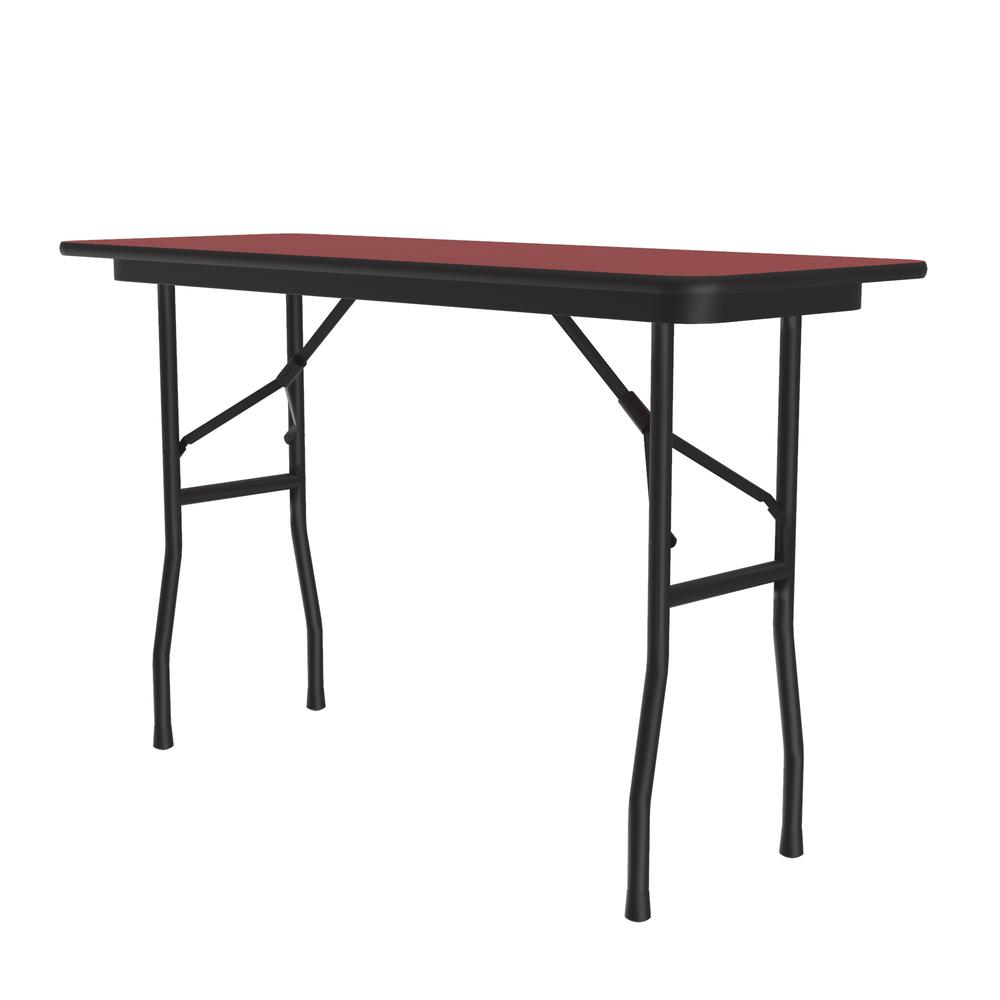 Deluxe High Pressure Top Folding Table 18x48", RECTANGULAR, RED BLACK. Picture 1