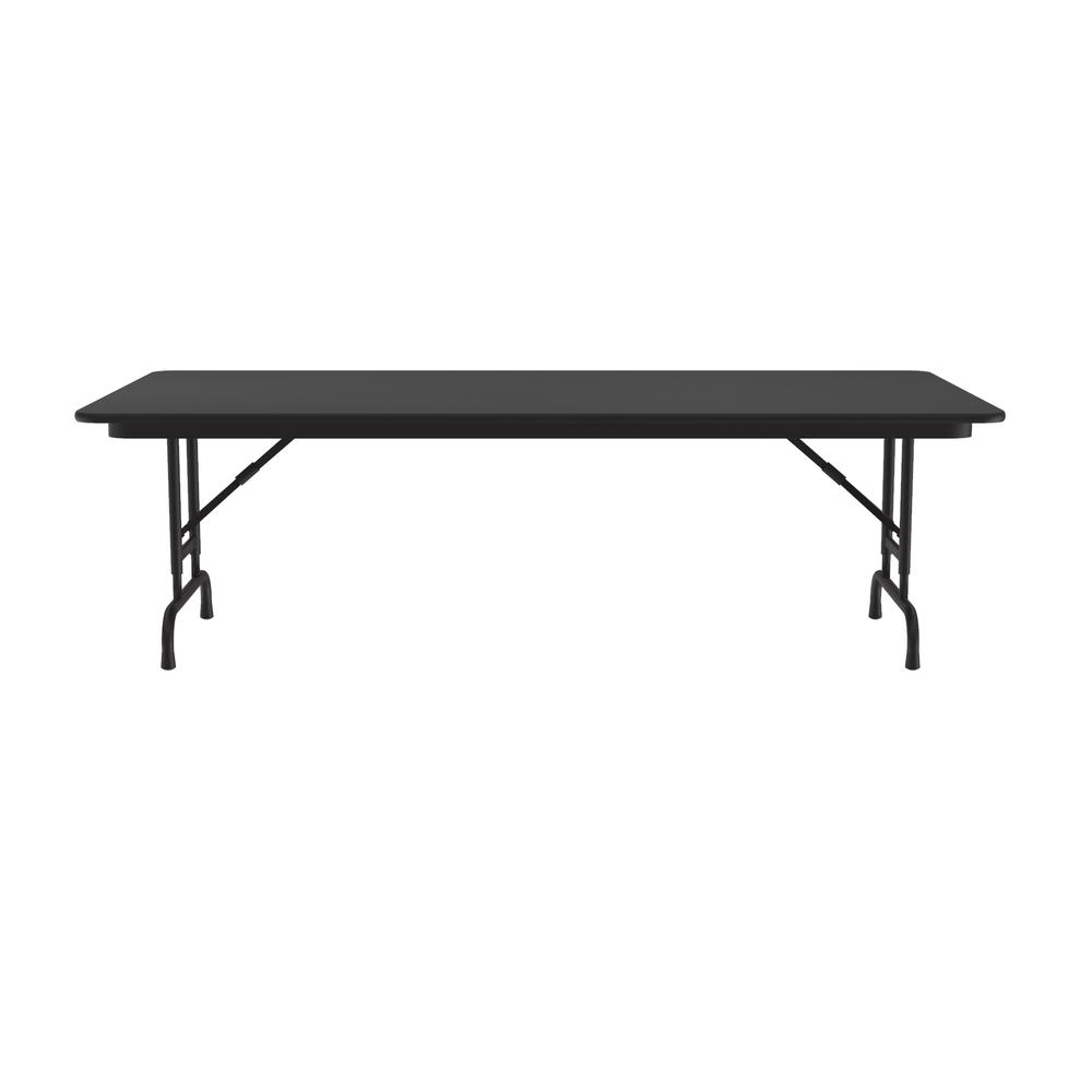 Adjustable Height Thermal Fused Laminate Top Folding Table, 36x96" RECTANGULAR BLACK GRANITE, BLACK. Picture 5
