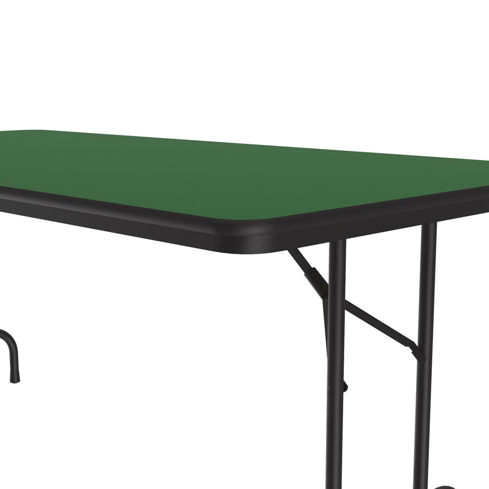 Deluxe High Pressure Top Folding Table 36x72" RECTANGULAR GREEN, BLACK. Picture 4