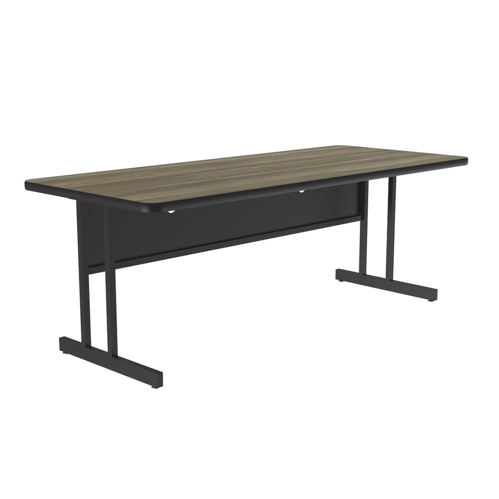 Keyboard Height Deluxe High-Pressure Top Computer/Student Desks  30x72" RECTANGULAR COLONIAL HICKORY, BLACK. Picture 5