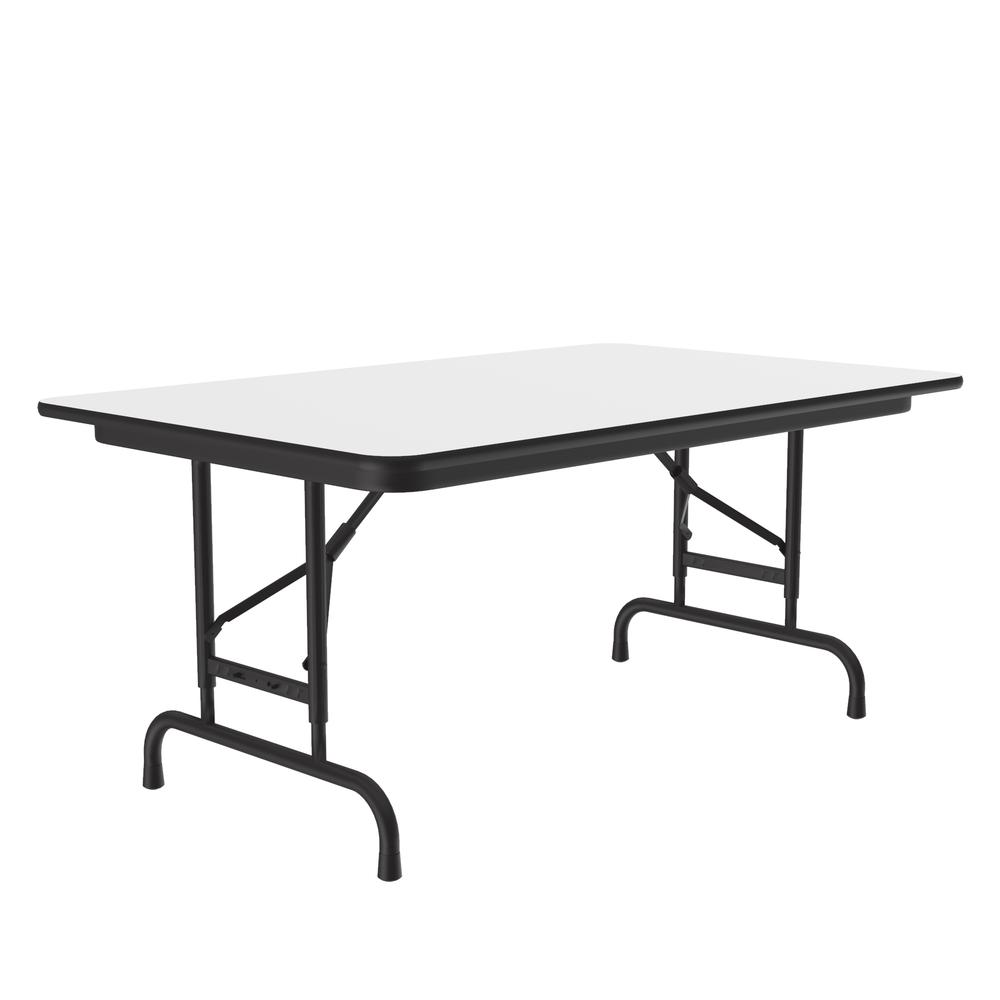 Adjustable Height High Pressure Top Folding Table, 30x48", RECTANGULAR, WHITE, BLACK. Picture 1