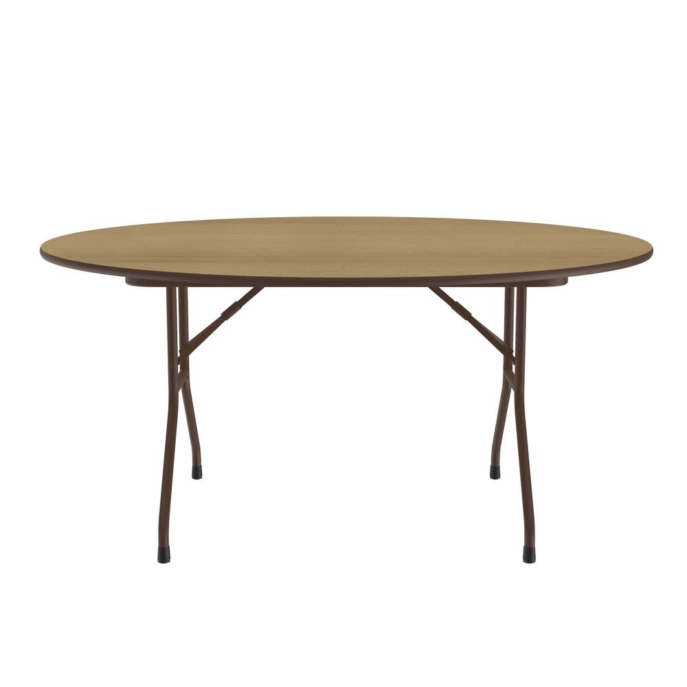 Deluxe High Pressure Top Folding Table 60x60", ROUND, FUSION MAPLE BROWN. Picture 2