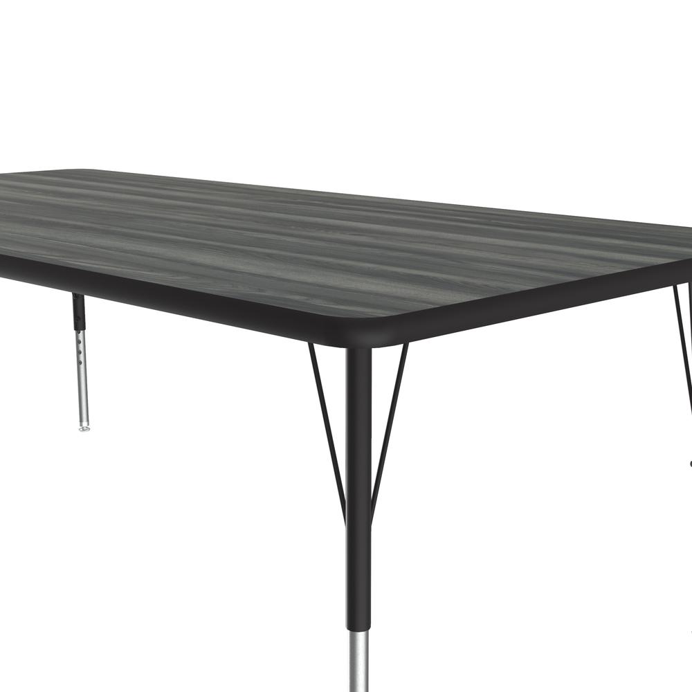 Deluxe High-Pressure Top Activity Tables 30x72" RECTANGULAR, NEW ENGLAND DRIFTWOOD BLACK/CHROME. Picture 6