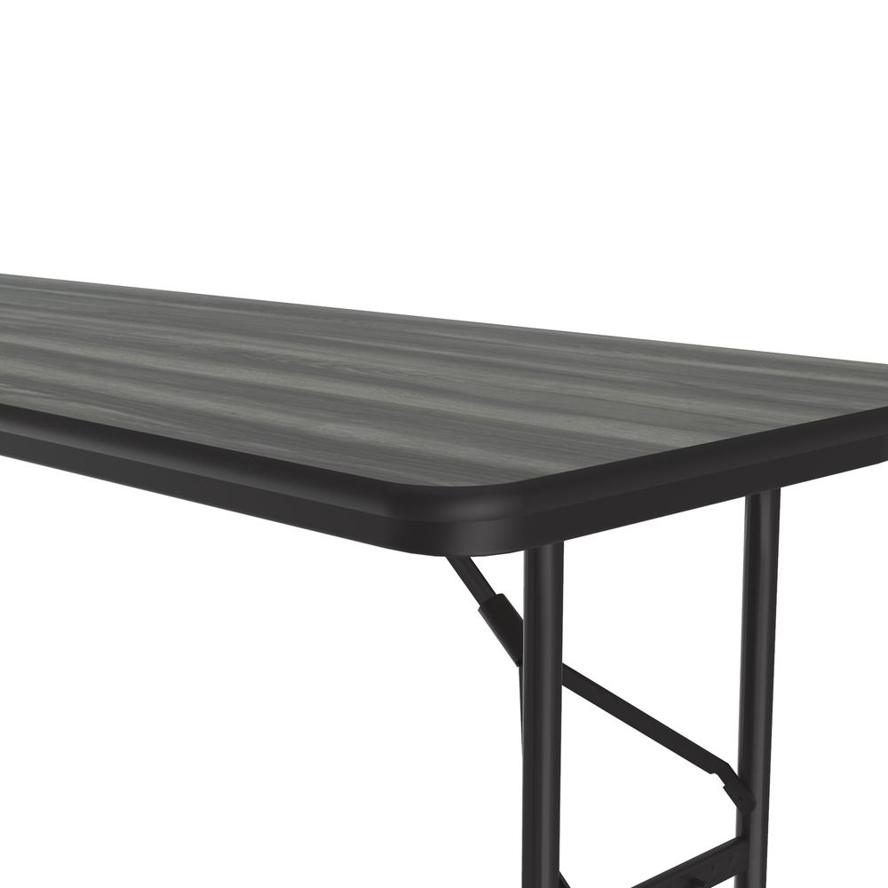 Adjustable Height High Pressure Top Folding Table 24x60", RECTANGULAR NEW ENGLAND DRIFTWOOD BLACK. Picture 6