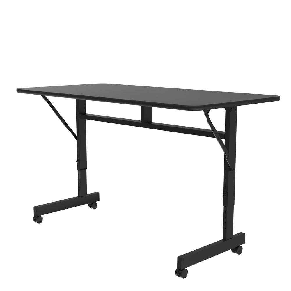 Econline Flip Top Tables, 24x48" RECTANGULAR BLACK GRANITE, BLACK. Picture 5