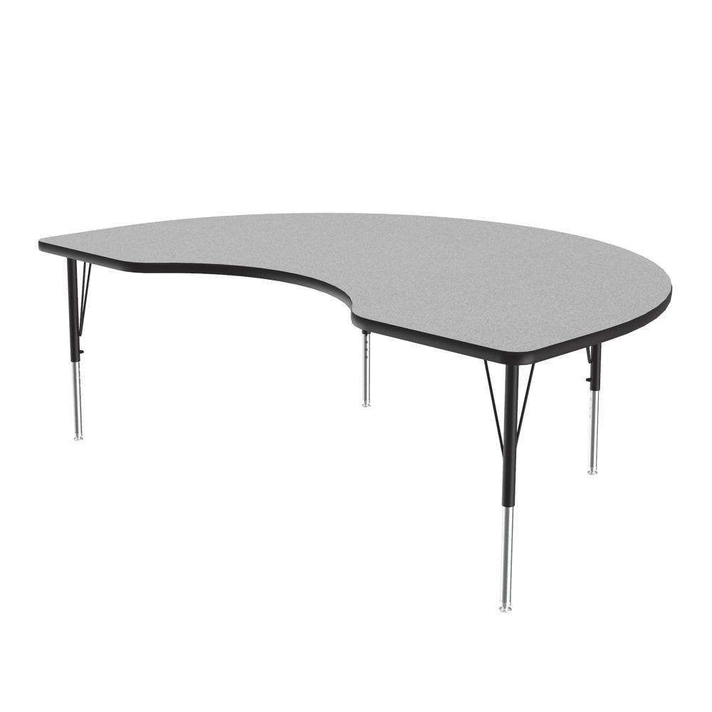 Commercial Laminate Top Activity Tables 48x72" KIDNEY, GRAY GRANITE BLACK/CHROME. Picture 1